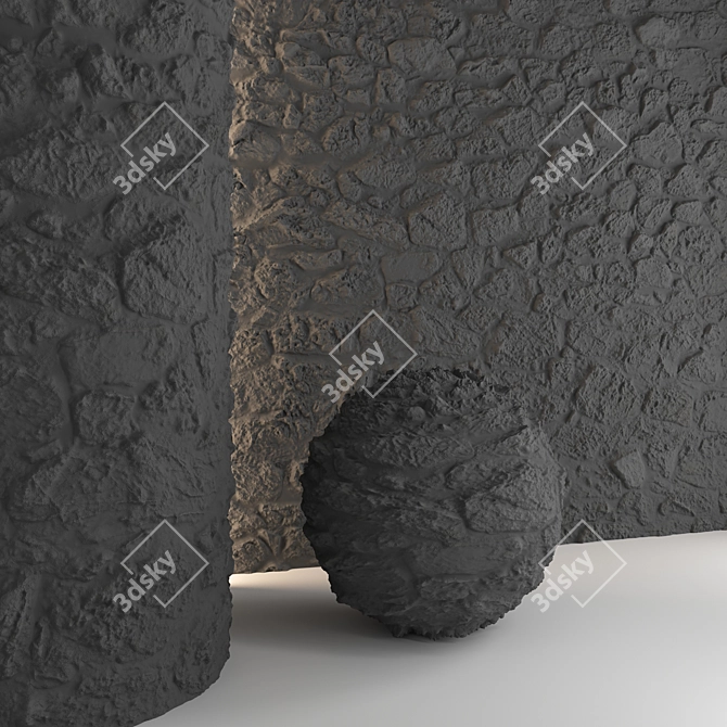 High-Quality Stone Wall Assets 3D model image 4