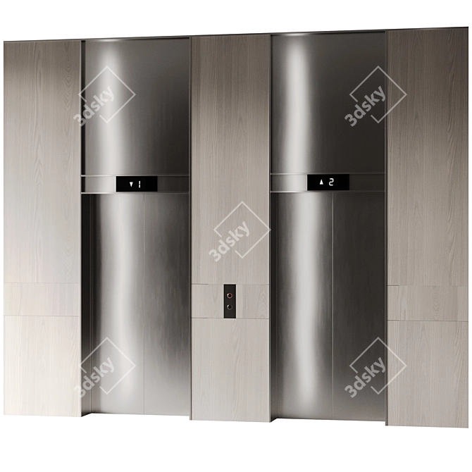 Modern Elevator Hall Wall Décor 3D model image 1