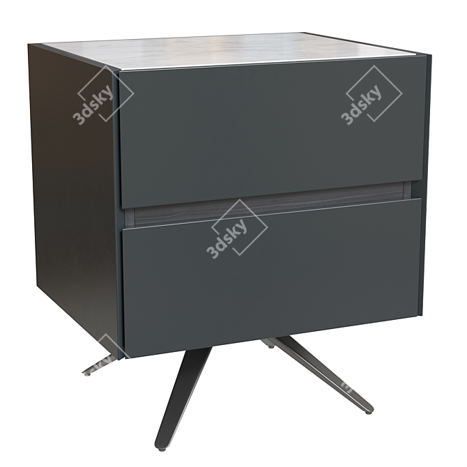 Sleek Metal Tray Stand 3D model image 1