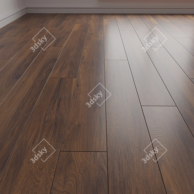 3D Parquet Flooring Model - Seamless Assembly 3D model image 1