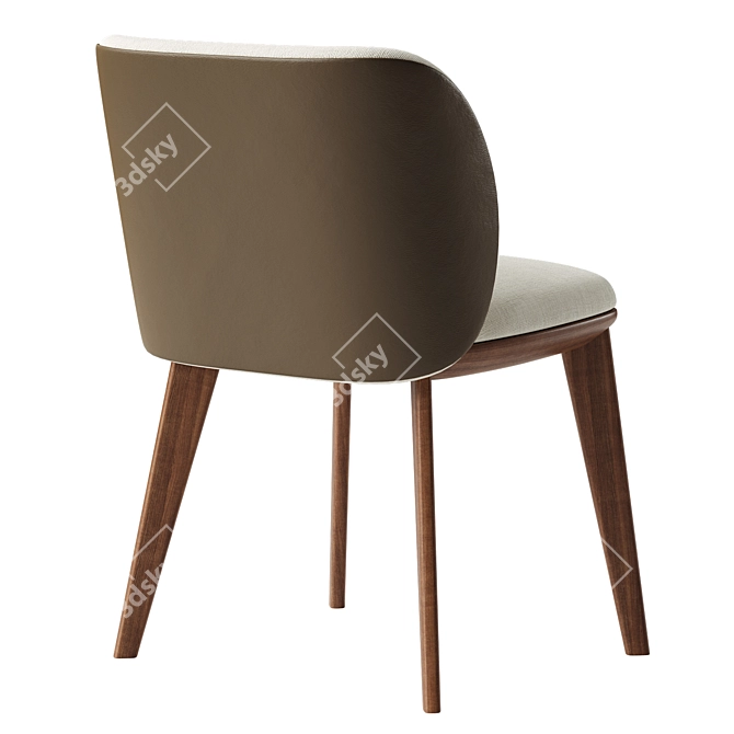 Sleek Modern Side Chair 3D model image 3