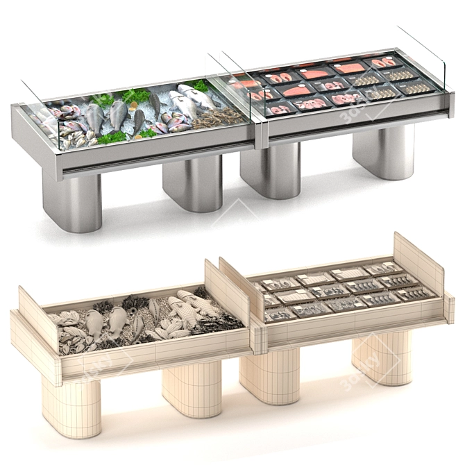 Seafood Display Counter: Modern Design 3D model image 6