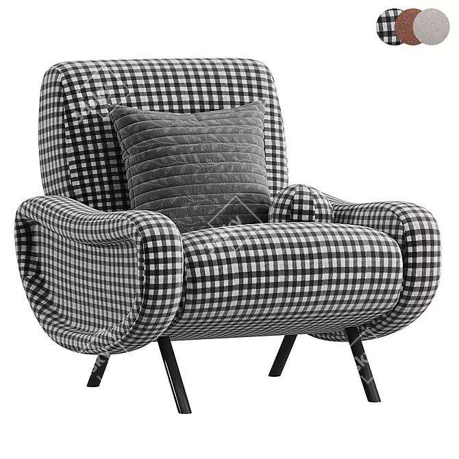 Luxurious Fabric Armchair - Elegant Design 3D model image 1