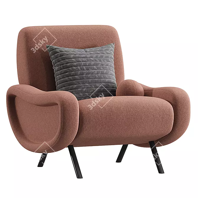 Luxurious Fabric Armchair - Elegant Design 3D model image 3