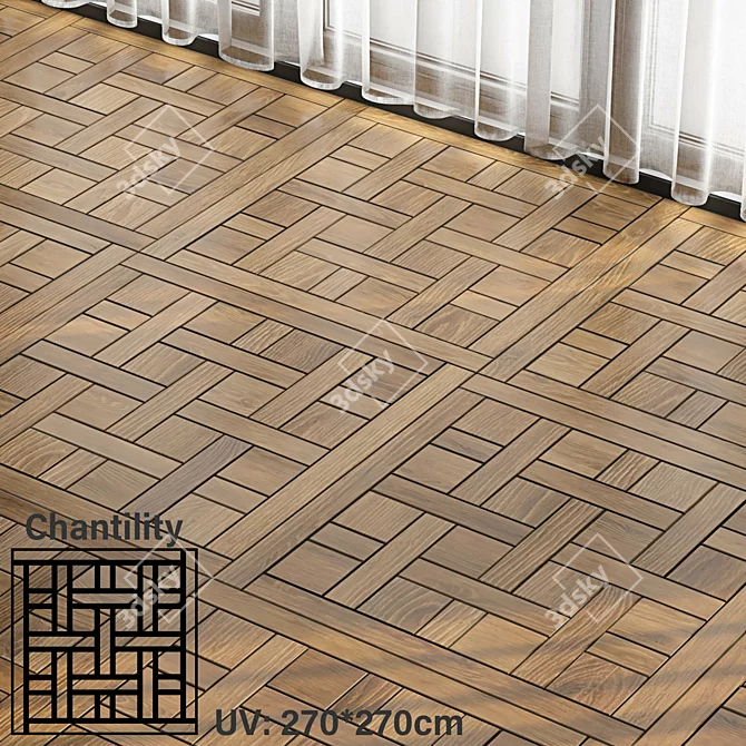 PBR Seamless Wooden Parquet Materials 3D model image 2