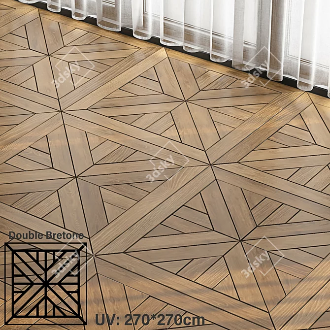 PBR Seamless Wooden Parquet Materials 3D model image 3