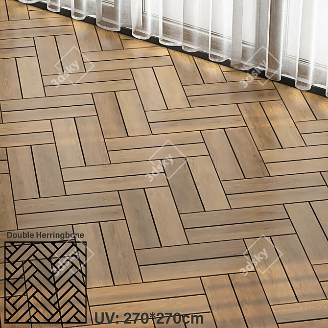 PBR Seamless Wooden Parquet Materials 3D model image 4