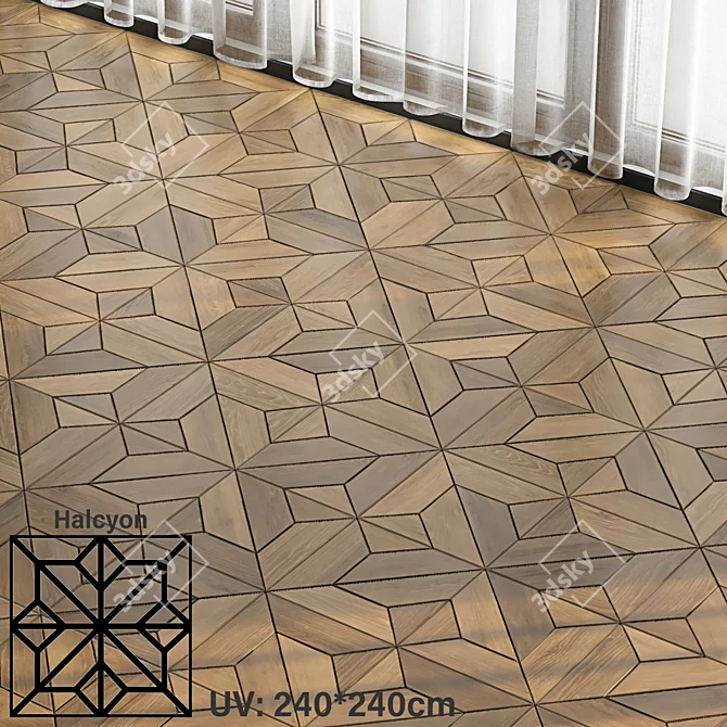 PBR Seamless Wooden Parquet Materials 3D model image 5