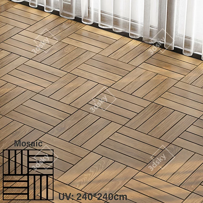 PBR Seamless Wooden Parquet Materials 3D model image 6