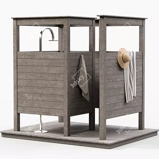 Corona Outdoor Shower Unit 3D model image 1