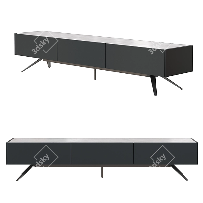 Modern Tray TV Console Stand 3D model image 1