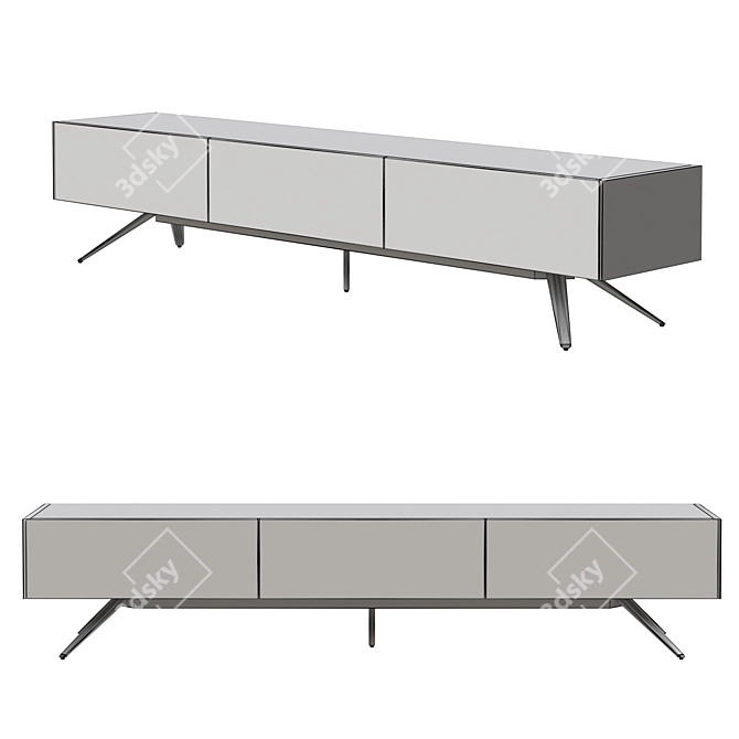 Modern Tray TV Console Stand 3D model image 2