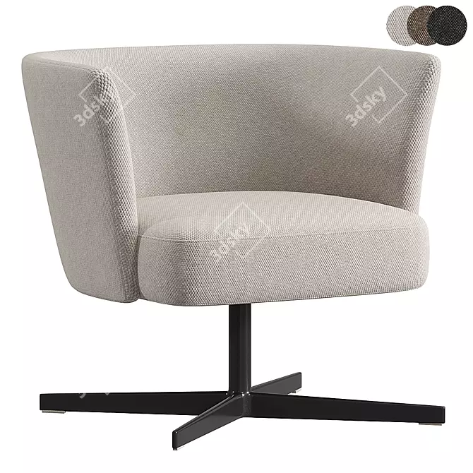 Stylish VELOUR Spoke Base Chair 3D model image 1