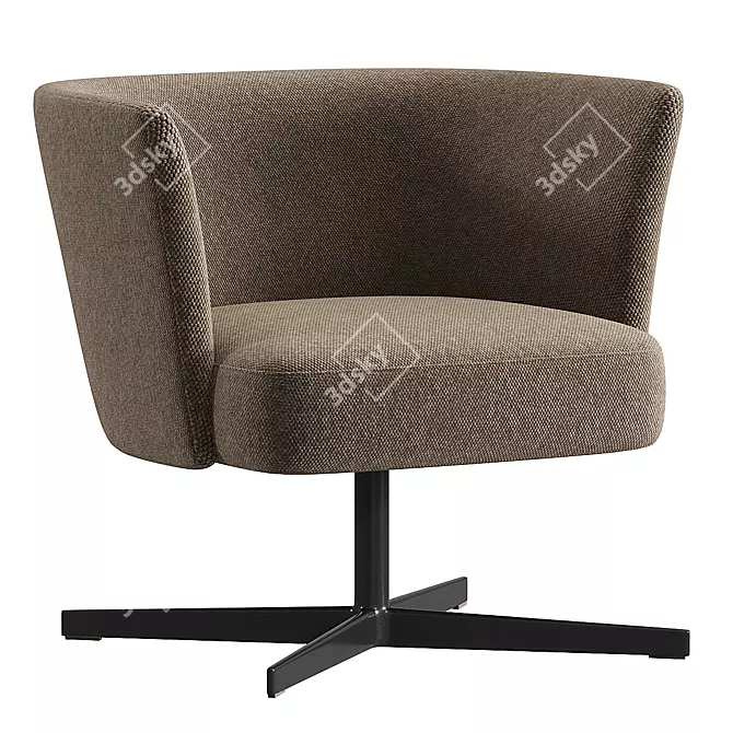 Stylish VELOUR Spoke Base Chair 3D model image 2