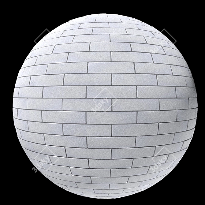 High Quality White Brick Texture 3D model image 2