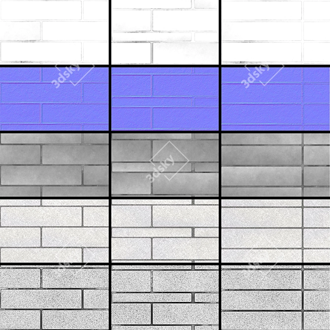 High Quality White Brick Texture 3D model image 5