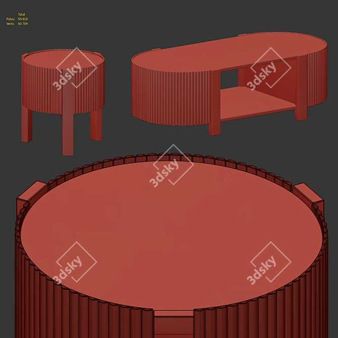 Fortra Tables Set with Corona/Vray Materials 3D model image 5