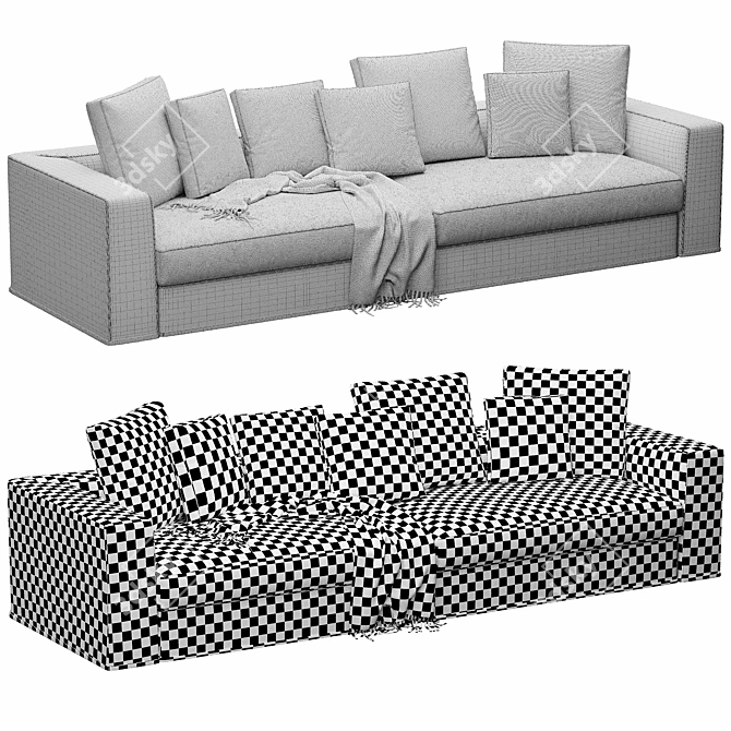 Modern Powell Sofa 3DsMax/Vray 3D model image 7