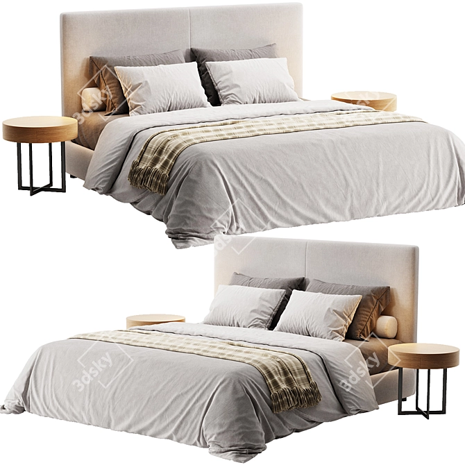 Elegant Oltre Bed by Flexform 3D model image 1