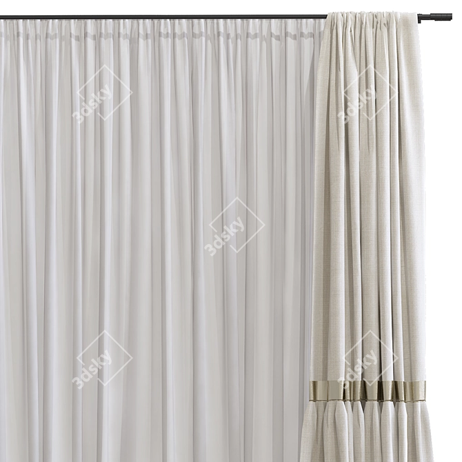 Refined Curtain Design Model 3D model image 3