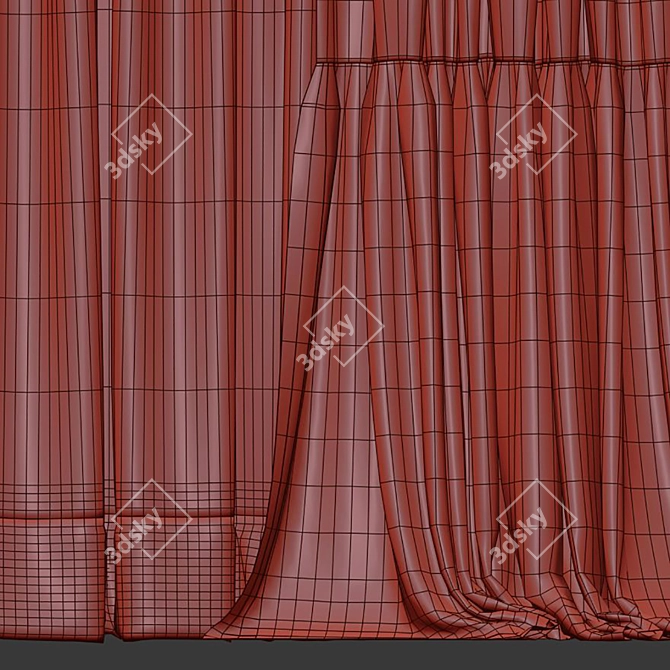 Refined Curtain Design Model 3D model image 4