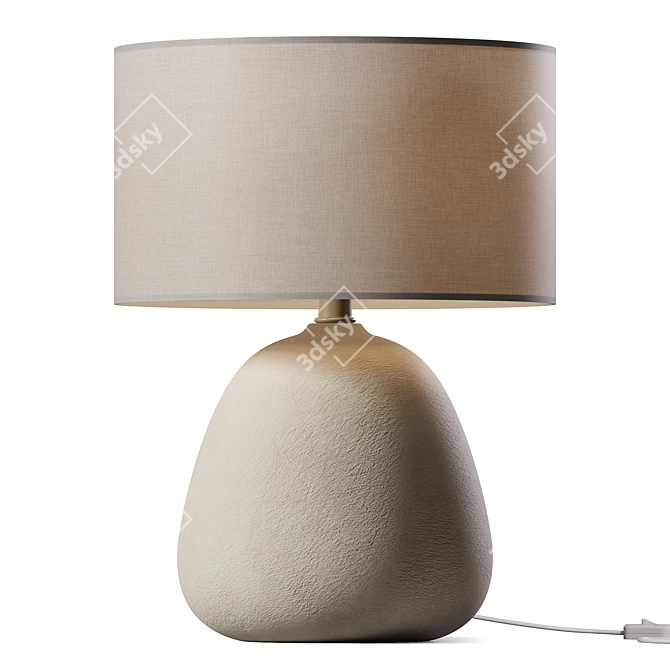 Elegant Ceramic Table Lamp Beige 3D model image 1