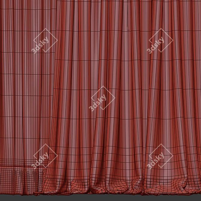 Folded & Retopologized Curtain 3D model image 4