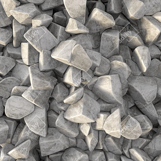 Polygon Stone Texture 3D Model 3D model image 1