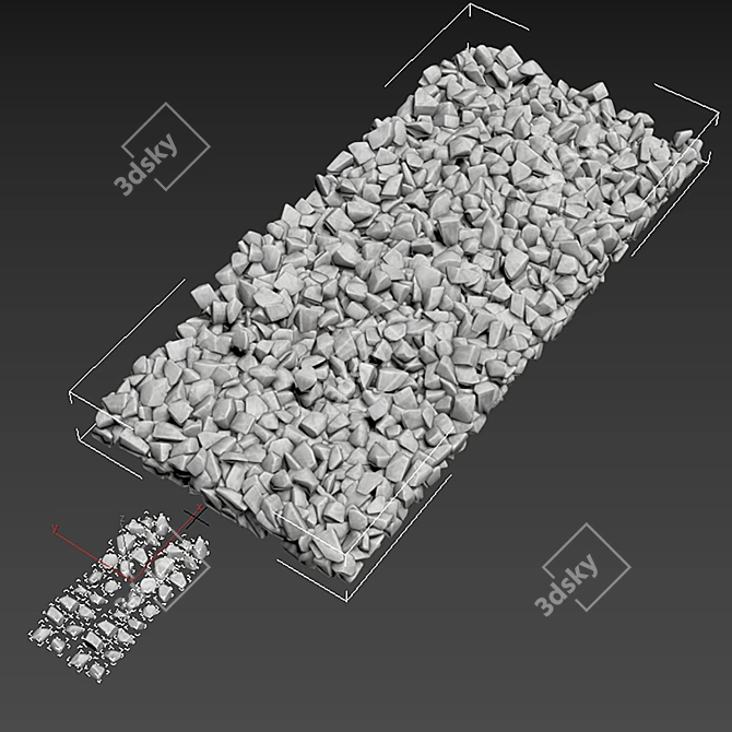 Polygon Stone Texture 3D Model 3D model image 5