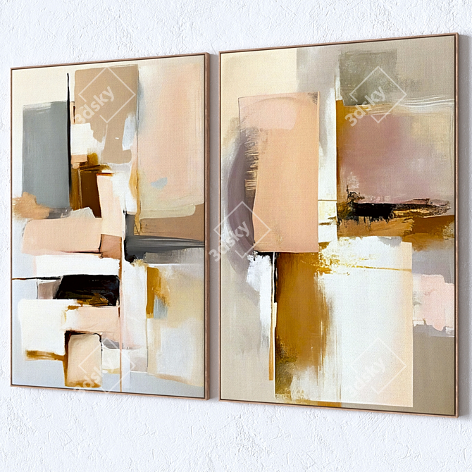 Multi-Frame Wall Painting Set 3D model image 3