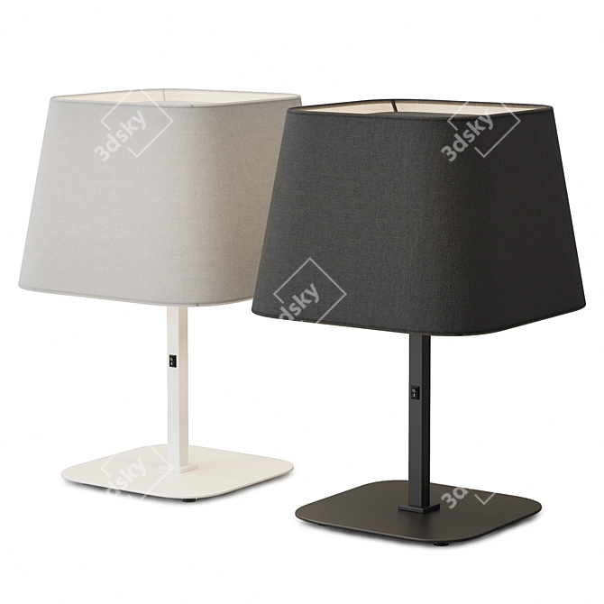 Metal Accent Lamp with Textile Shade 3D model image 1