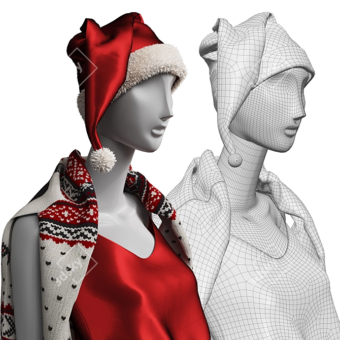  Festive Mannequins in Pajamas 3D model image 4