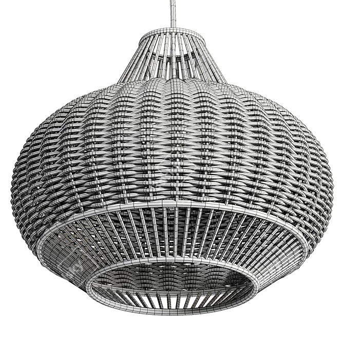 Handwoven Wicker Pendant Lighting 3D model image 6