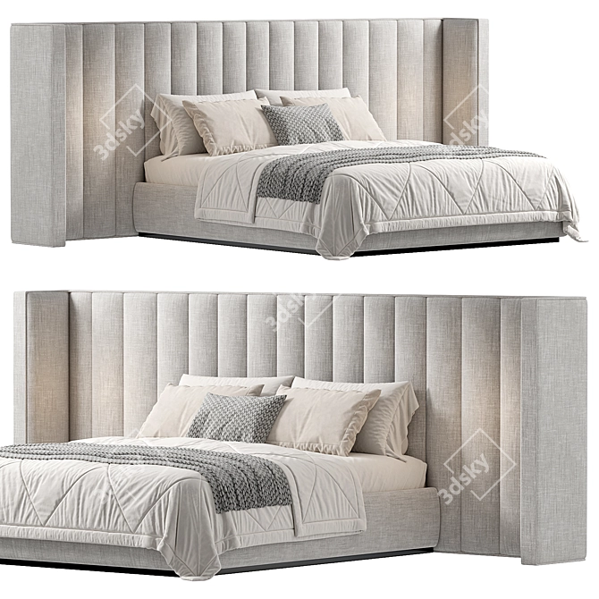 Elegant Provence Bed with Corona 3D model image 1