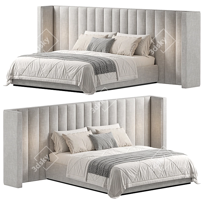 Elegant Provence Bed with Corona 3D model image 2