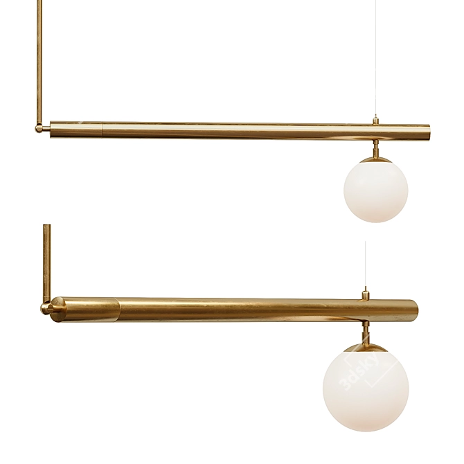  Modern Brass Ceiling Pendant 3D model image 1