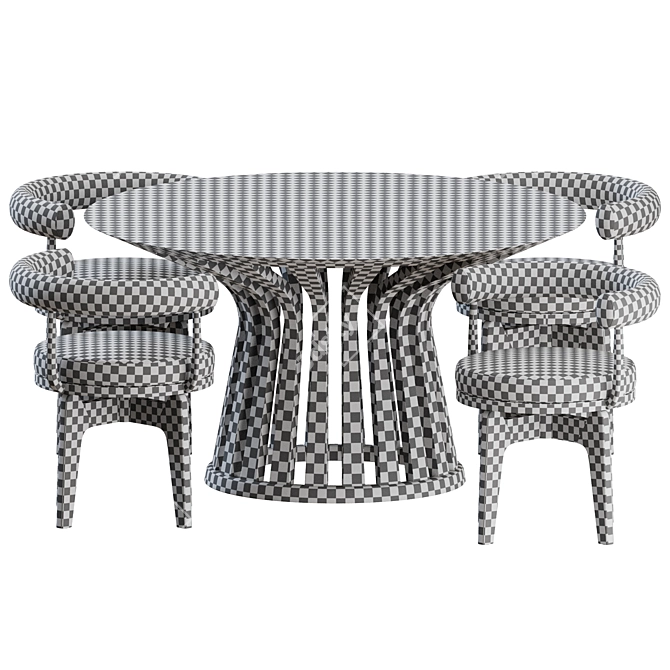 Mid-Century Cassina Dining Set 3D model image 3