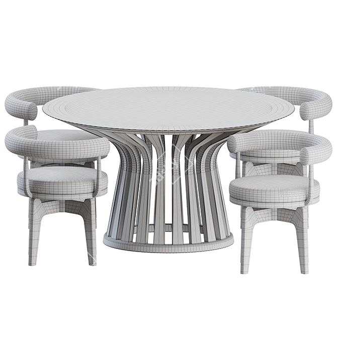 Mid-Century Cassina Dining Set 3D model image 4