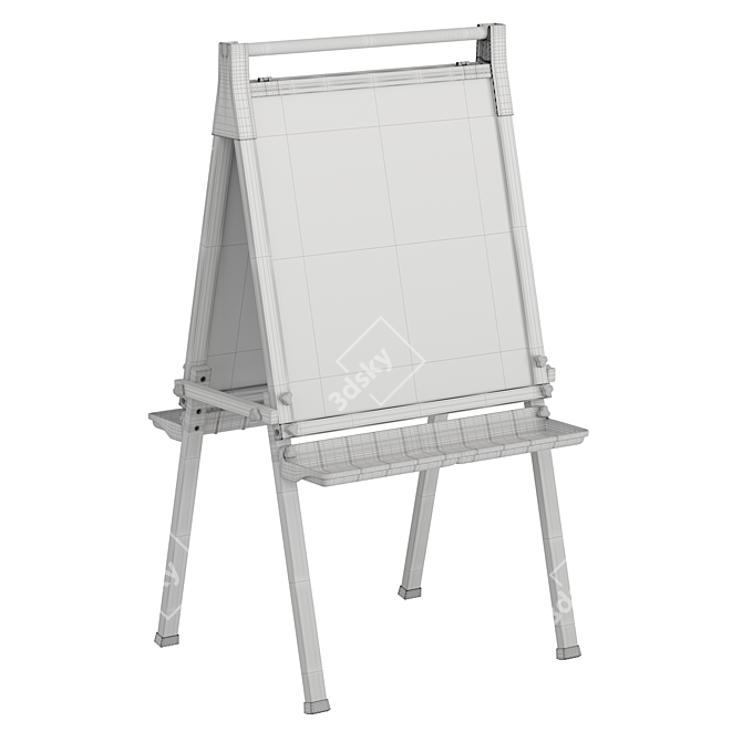 Kids School Art Easel with Marker and Chalk Board 3D model image 7