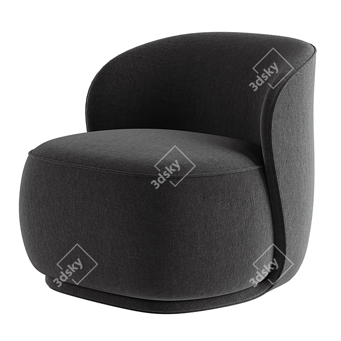 Contemporary La Pipe Lounge Armchair 3D model image 2