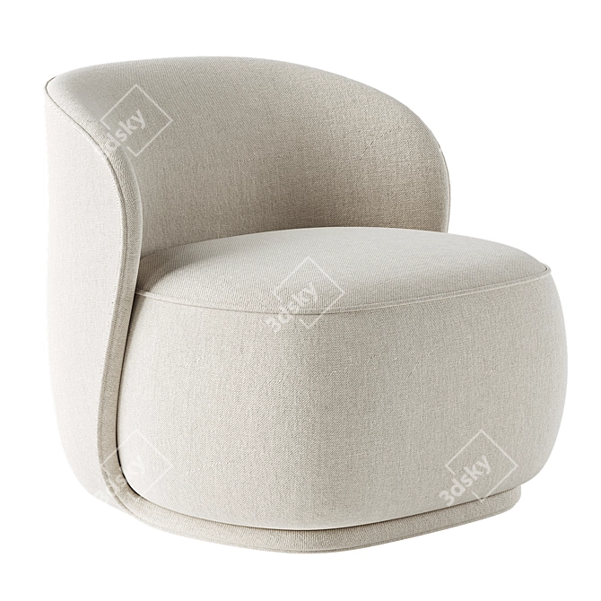 Contemporary La Pipe Lounge Armchair 3D model image 3