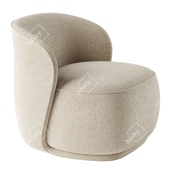 Contemporary La Pipe Lounge Armchair 3D model image 4