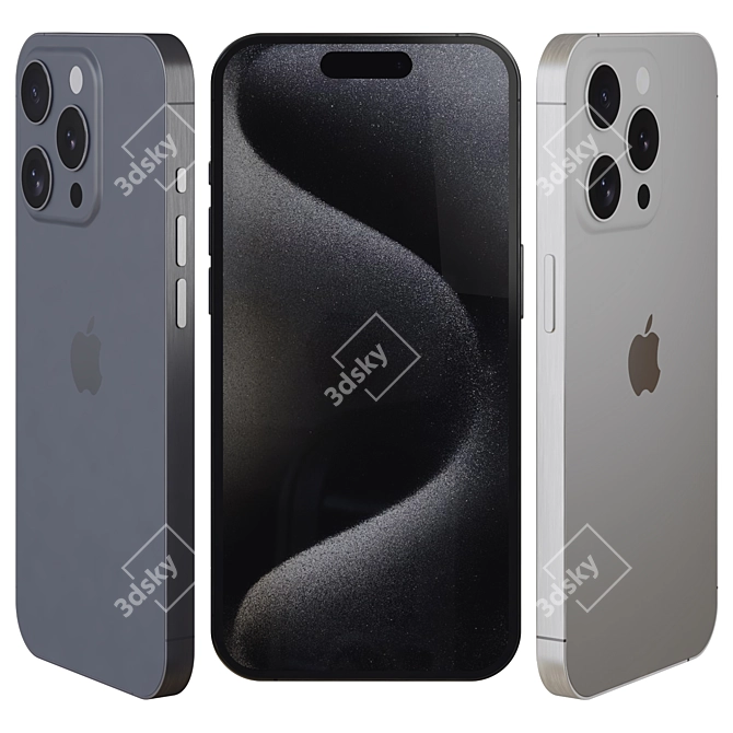 iPhone 15 Pro 3D Model 3D model image 1