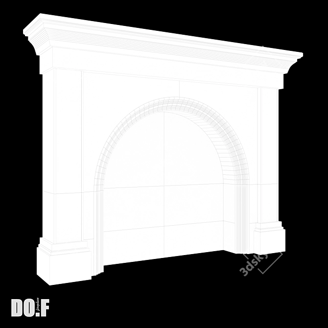 Customizable Gypsum Fireplace Portal 3D model image 3