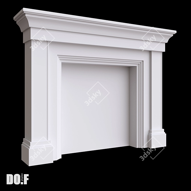 Versatile Gypsum Fireplace Portal 3D model image 1