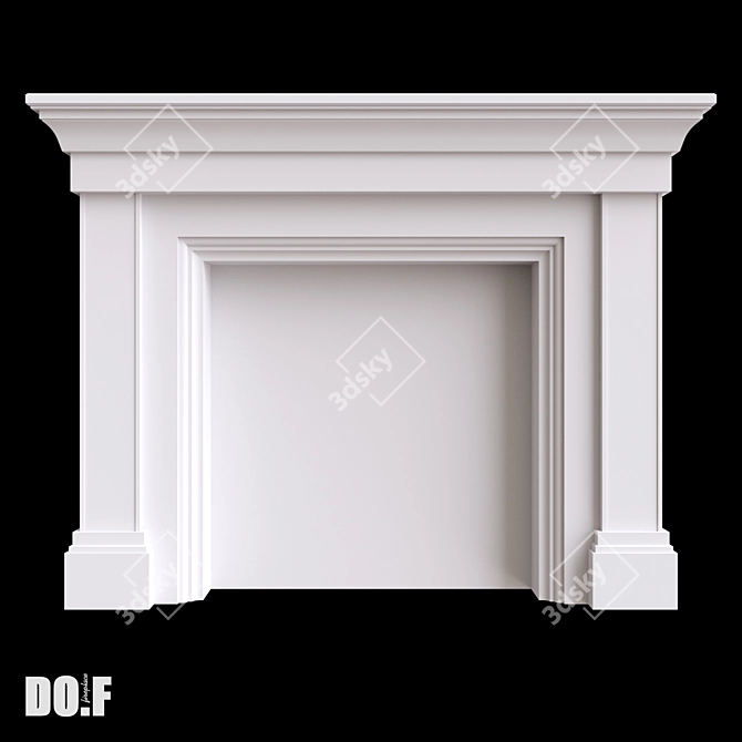 Versatile Gypsum Fireplace Portal 3D model image 2