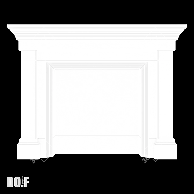 Versatile Gypsum Fireplace Portal 3D model image 4