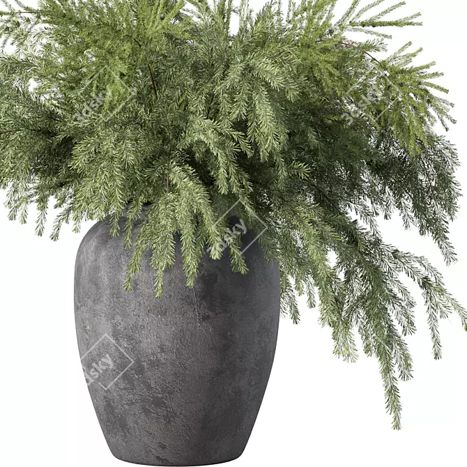 Pine Branch Bouquet Set 3D model image 2