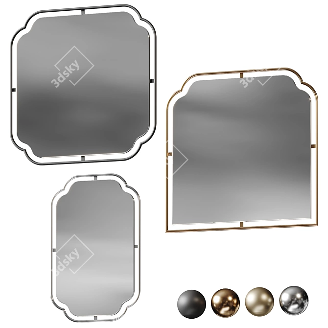 Sophisticated Handcrafted Sebastian Mirrors 3D model image 1