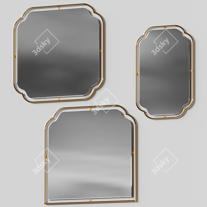 Sophisticated Handcrafted Sebastian Mirrors 3D model image 3